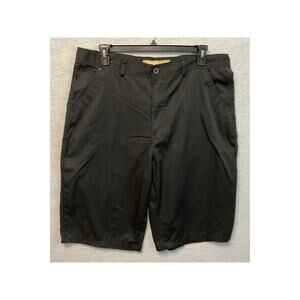 Old Skool Shorts Mens 40 Black Chino Flat Front Zip Fly Casual Back Flap Pockets